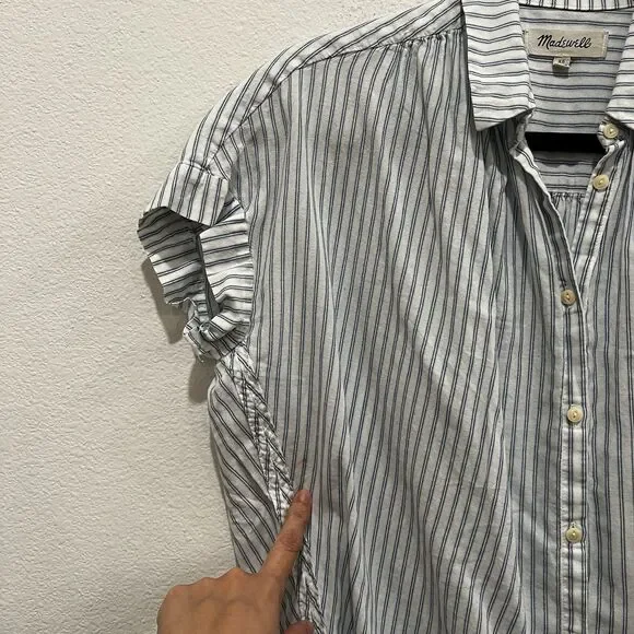 Madewell Central Shirt in Stripe Size Xs Button-Down Shirt Preppy Casual Office - Picture 4 of 7